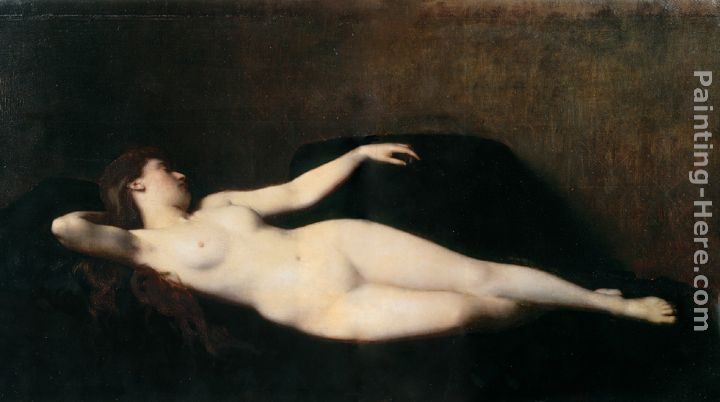 Jean-Jacques Henner Donna sul divano nero